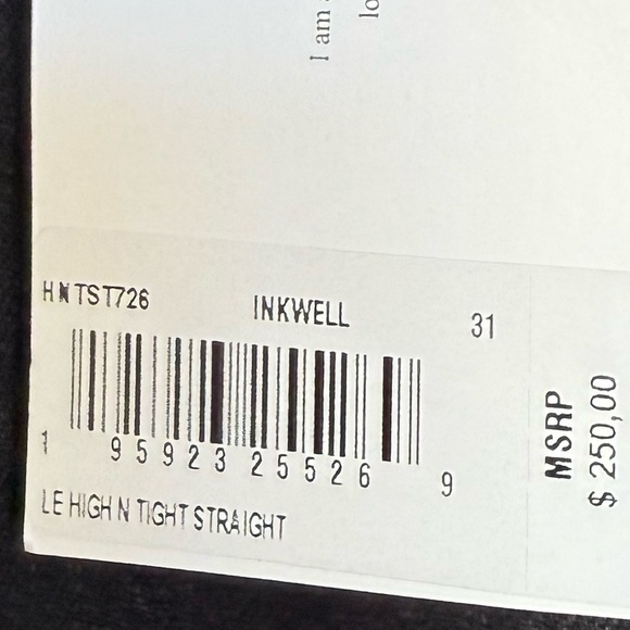 NWT Frame Le High Tight & Straight Inkwell Denim Size 31 - Picture 4 of 8